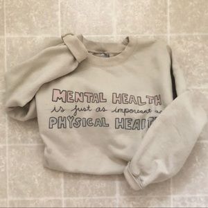COZY Beige Mental Health Crewneck Sweatshirt!